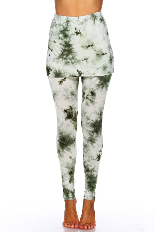 White Mark - Tie Dye Skirted Leggings