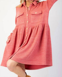 Easel - Button Down Shirt Dress