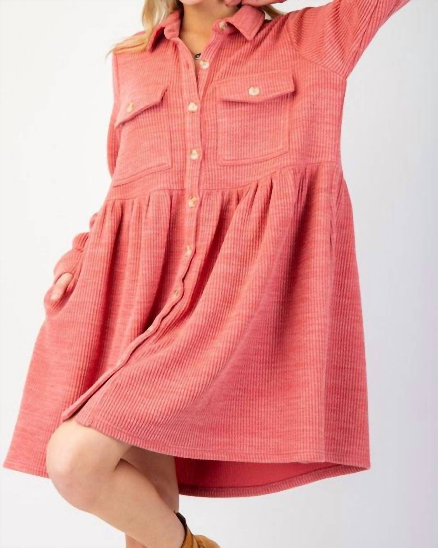 Easel - Button Down Shirt Dress