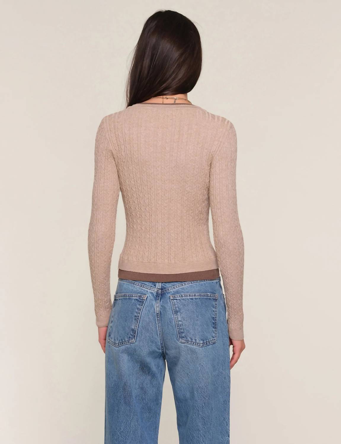 heartloom Loretta Premium Textured Cardigan in wheat - women's cardigan - view 4