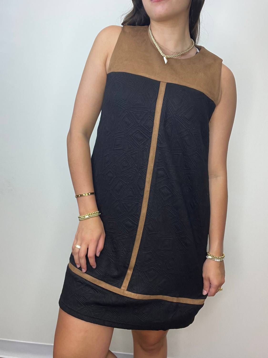 Thml - Sleeveles Suede Mixed Mini Dress