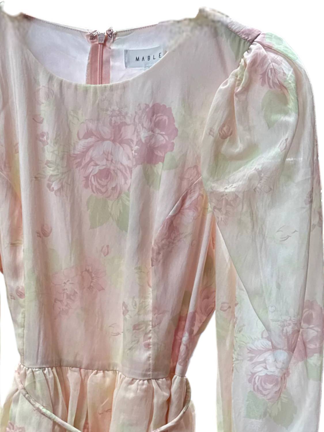 Mable - Women's Puff Sleeve Flare Waist Bow Mini Dress