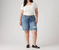 LEVI'S Mid Length Distressed Short - Plus Size in what are we - women's shorts
