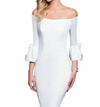 Terani Couture Off-the-shoulder Mermaid Evening Gown in ivory - women's dress - detail view