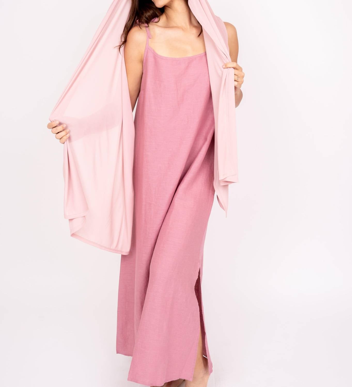 Line in the Sand Pacific Linen Maxi Dress in the sand pacific linen maxi dress in mauve - women's dress