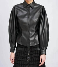 En Saison - Rylee Faux Leather Top