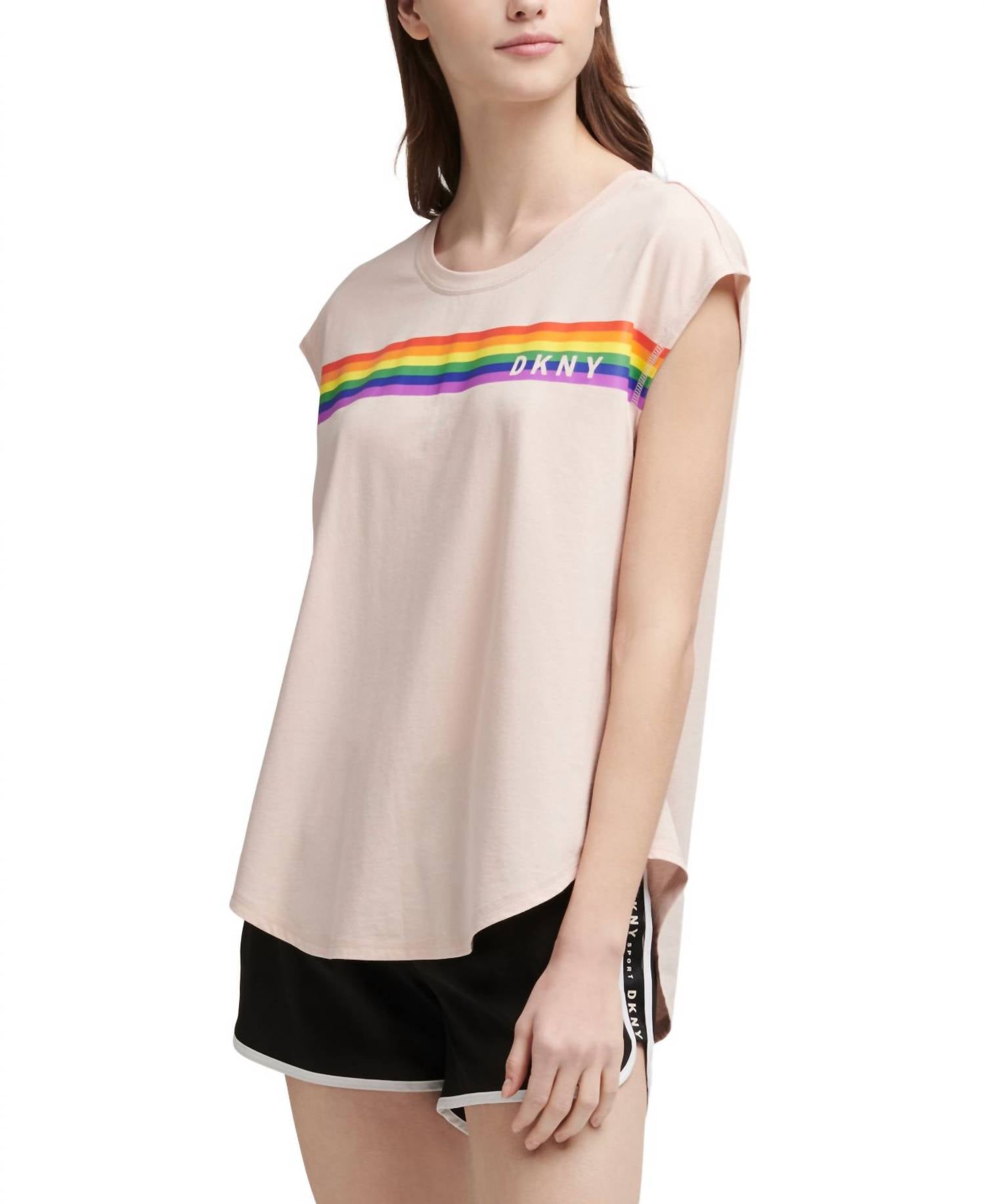 Dkny - Activewear Sport Rainbow Logo T-Shirt