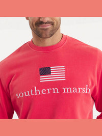 Southern Marsh - Unisex American Flag Seawash Sweatshirt