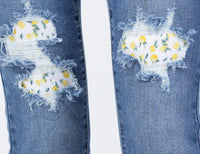 Judy Blue - High Waist Lemon Patch Skinny Jeans