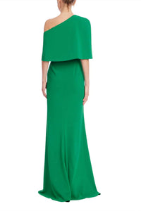 Badgley Mischka - One-shoulder Drape Trumpet Gown