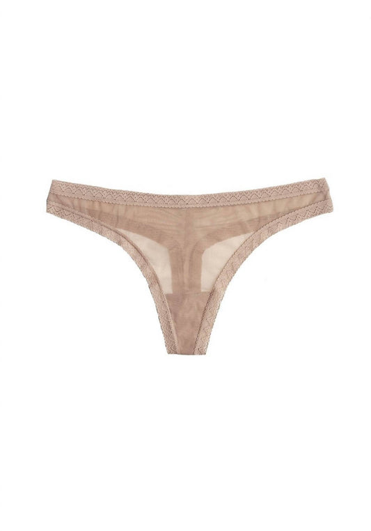 Blush Lingerie - Women's Mesh Lace Trim Thong Panty