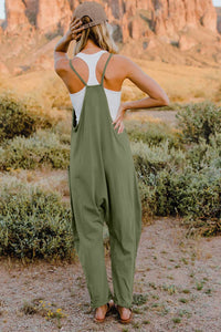Double Take - Full Size V-neck Sleeveless Jumpsuit With Pockets