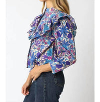 Olivaceous - Floral Ruffle Top