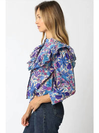 Olivaceous - Floral Ruffle Top