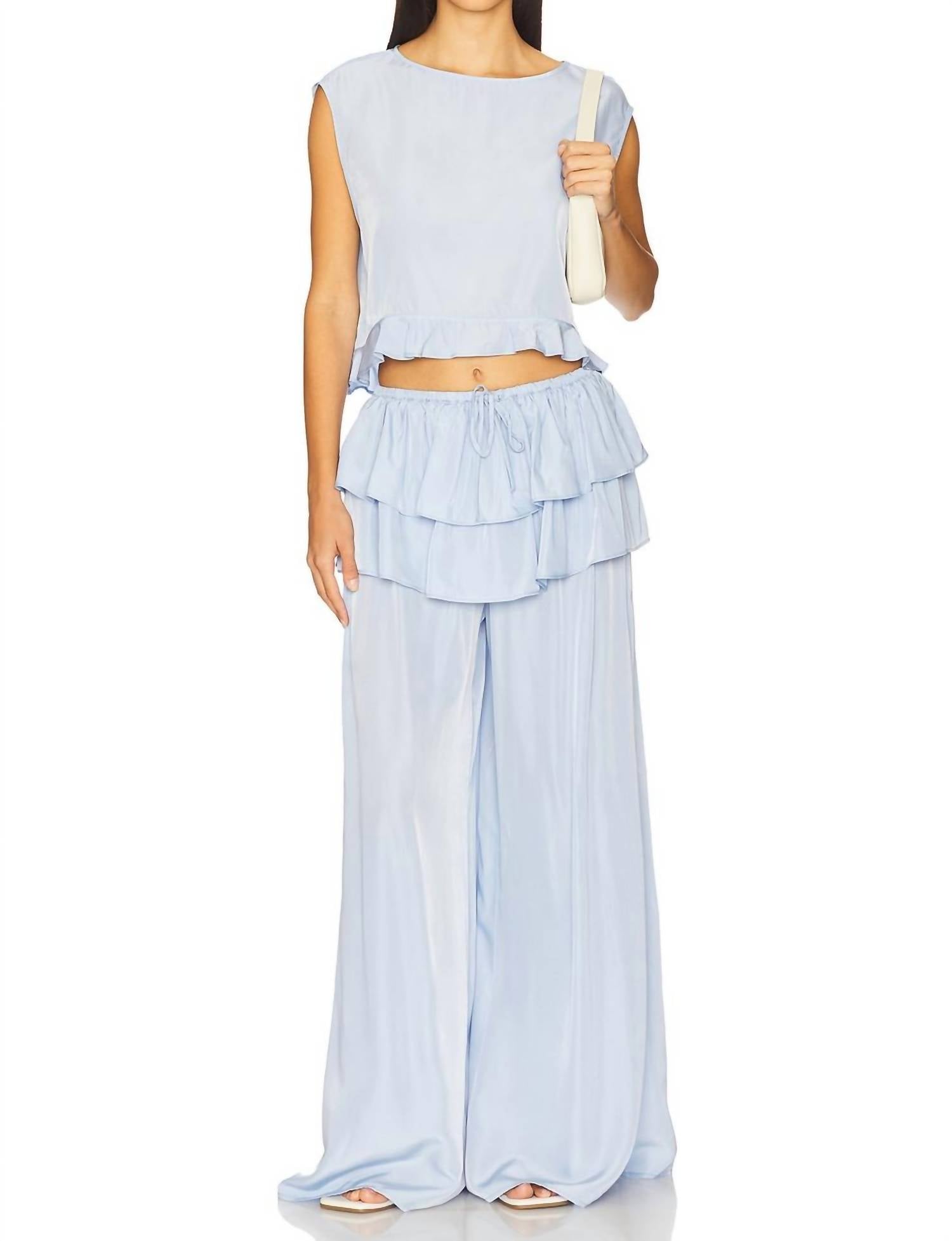 We Wore What - Boat Neck Ruffle Top