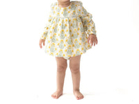 ANGEL DEAR Puffed Long Sleeve Bubble With Skirt in winter dandelions - kids' dress