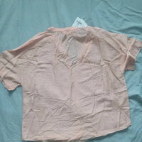 Ese O Ese - Silk V-neck Short-sleeve Top