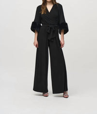Joseph Ribkoff - Sweater Knit Bolero With Faux Fur Trim