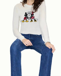 Re/Done - Mickey And Minnie Cashmere Crewneck Tee