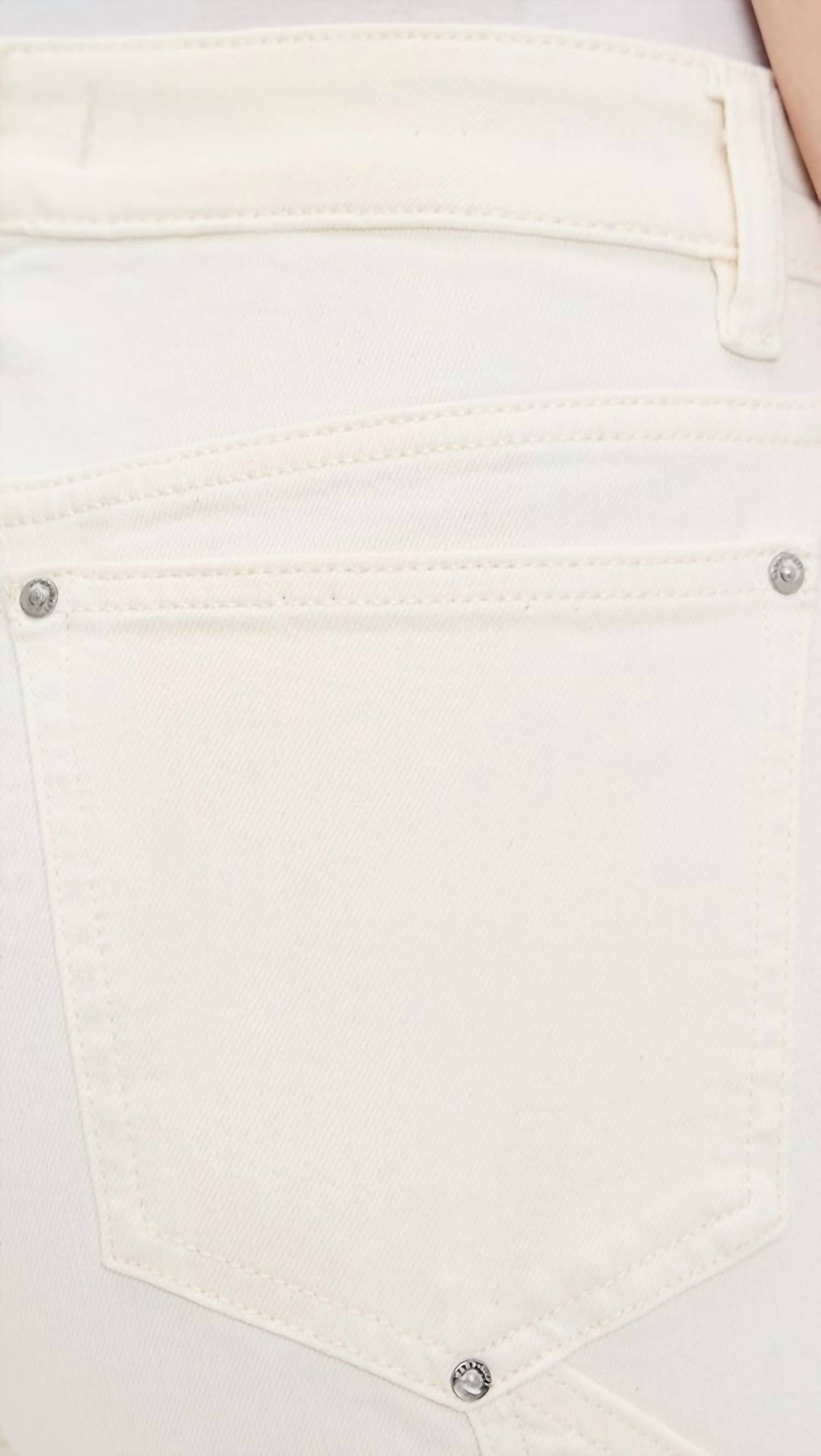 Warp + Weft Sat ‘90s Straight Leg High Rise Utility Jeans in ecru - women's jeans - view 4