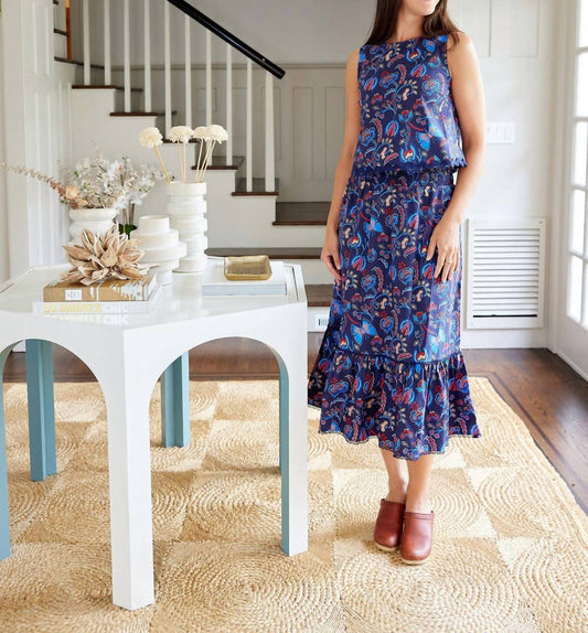 Sail To Sable - Smocked Waist Print Skirt