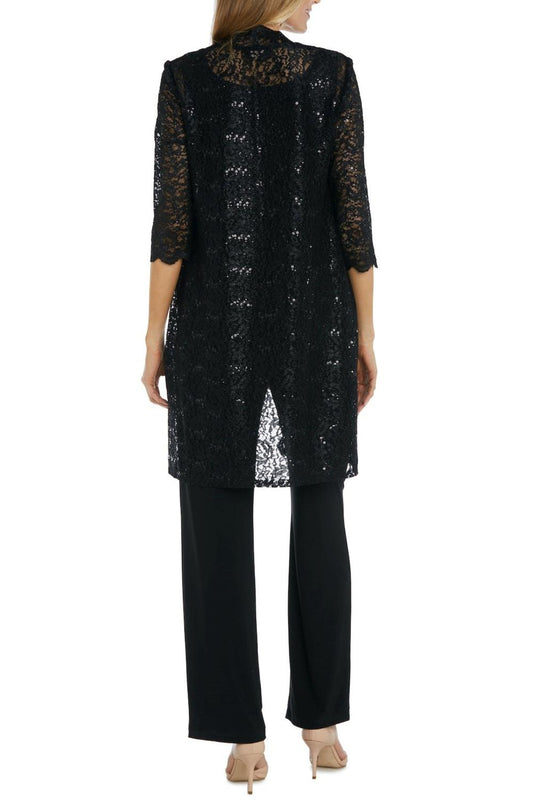 R&M Richards - Lace 3/4 Sleeve 3-piece Pants Set