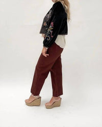 Modenaire - Floral Embroidered Bolero With Trim