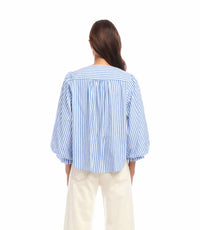 Karen Kane - Starling Stripe Layered Sleeve Shirred Blouse