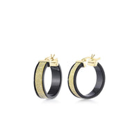 Gold & Honey - Women's Wide Glitter Lucite Hoop Earrings