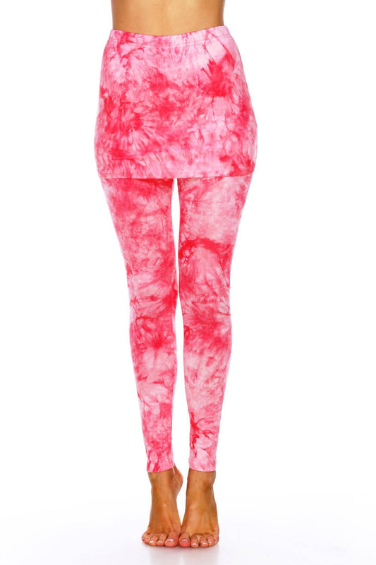 White Mark - Tie Dye Skirted Leggings