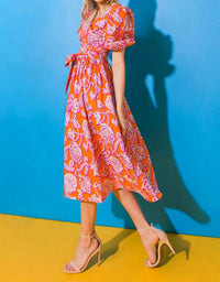 Flying Tomato - Printed Poplin Midi Dress