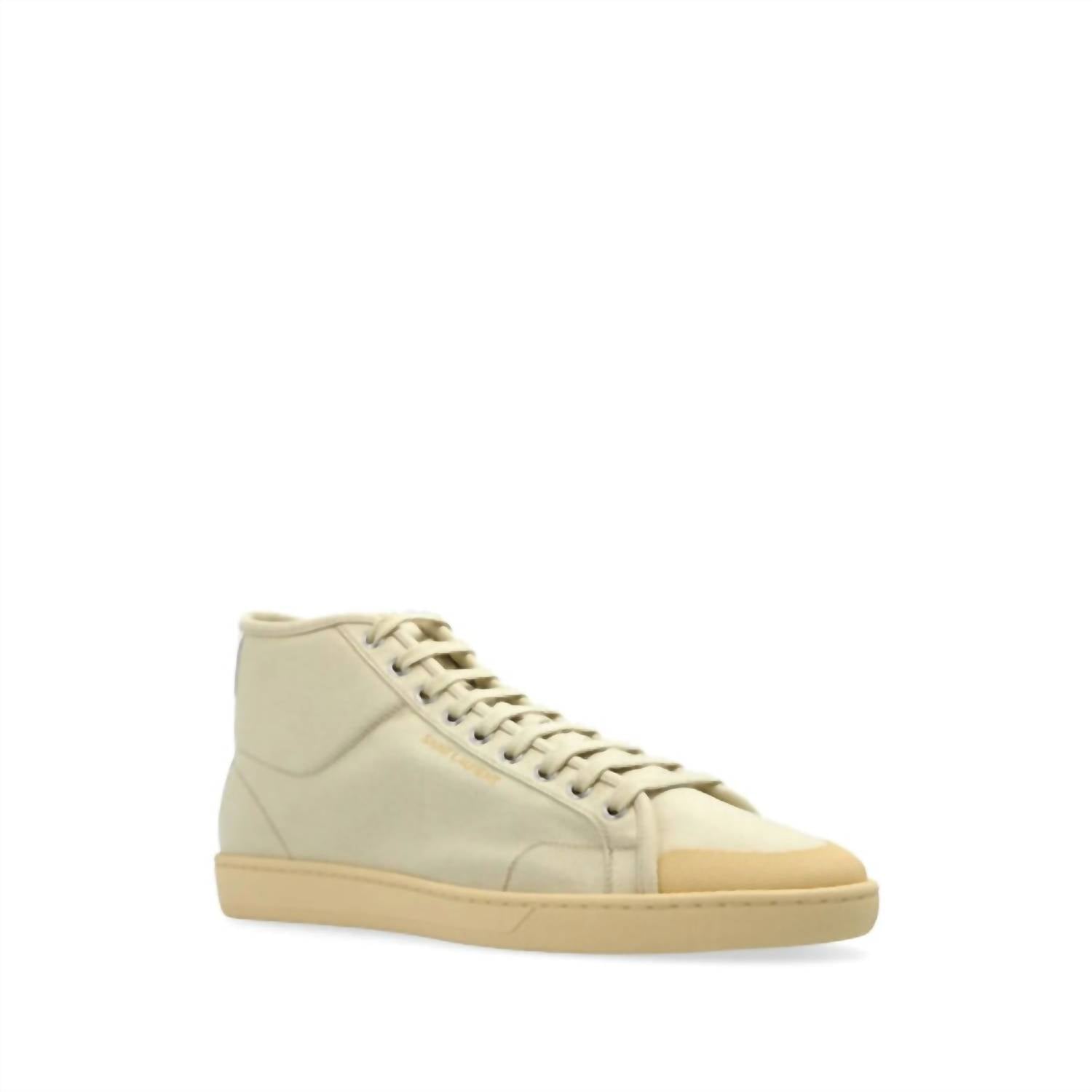 SAINT LAURENT Men's Court Classic Sl/39 Mid-top Sneakers in tan - men's sneaker