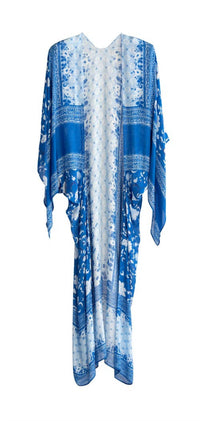 Shiraleah Women's Carly Kimono Swim Cover-up in blue - women's swimwear