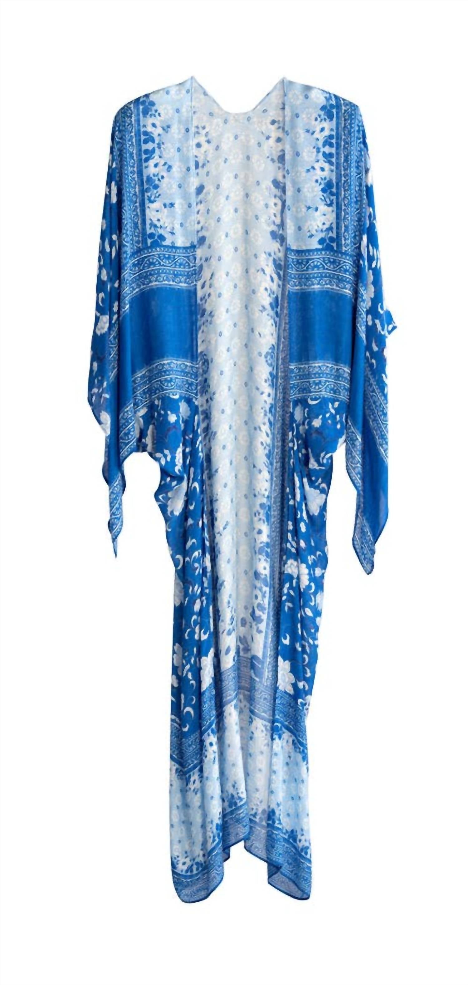 Shiraleah Women's Carly Kimono Swim Cover-up in blue - women's swimwear
