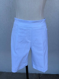 Slimsation By Multiples Pull On Shorts in white - women's shorts - alternate view