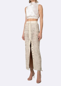 Nonchalant Label Karina Maxi Skirt in crema - women's skirt - alternate view