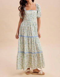In-Loom - Floral Square Neck Maxi Dress