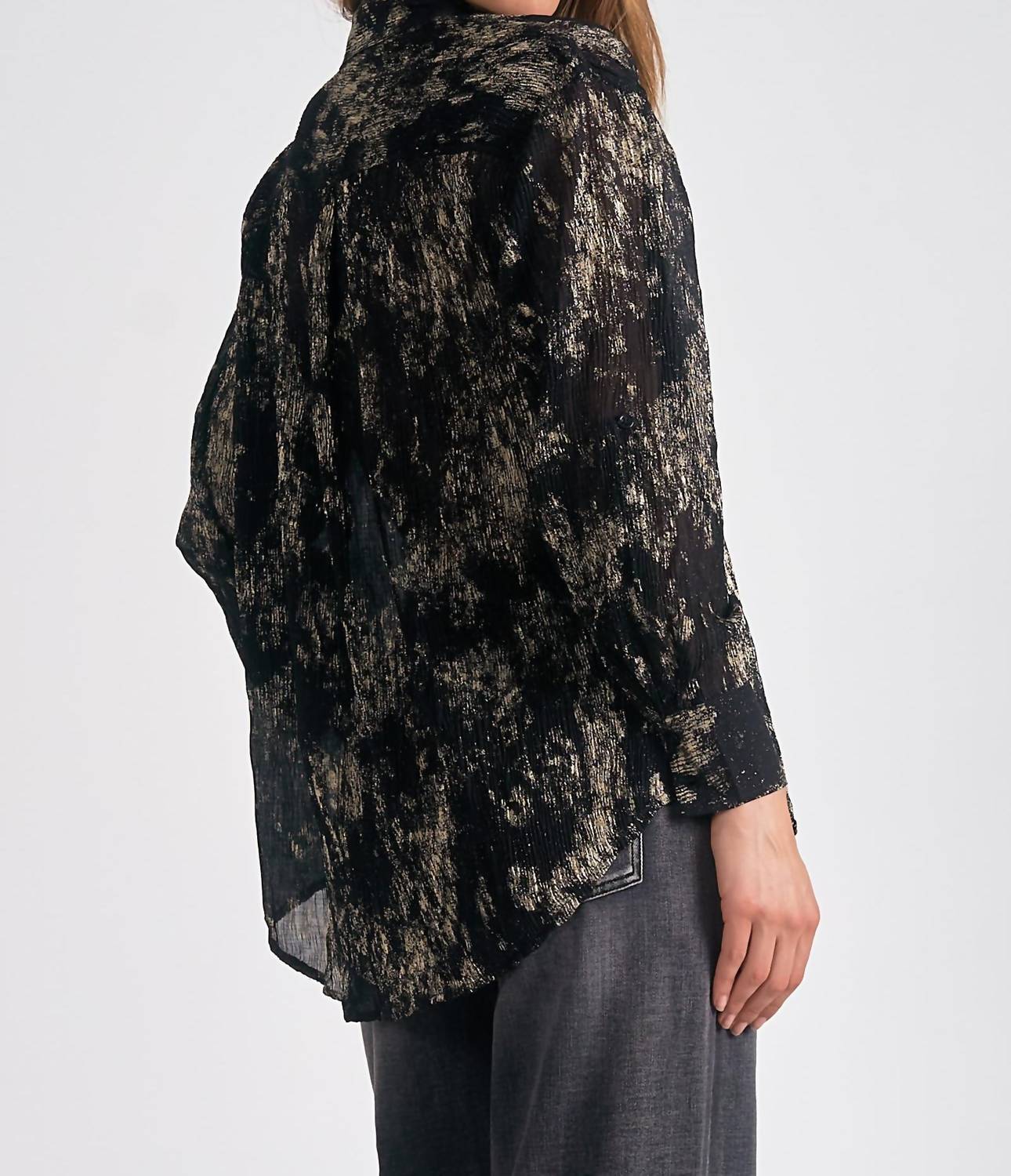 Elan - Shimmer Button Down Top