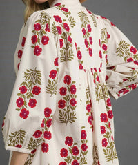 Umgee - Printed Babydoll Mini Dress