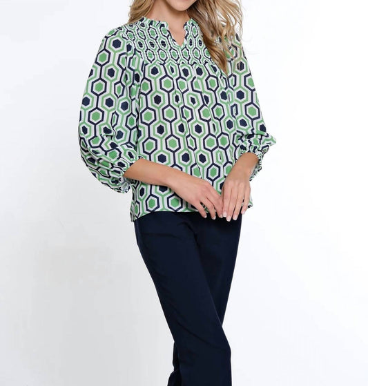 Multiples - SMOCKED WOVEN TOP