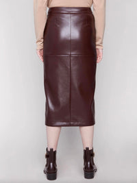 Charlie B - Faux Leather Midi Skirt