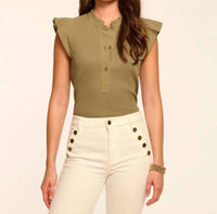 Ramy Brook - Monroe Cotton Flutter Sleeve Top