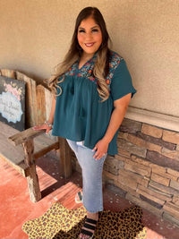 Rowdy Crowd - El Reno Embroidered Top