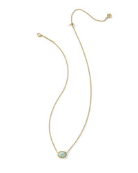 Kendra Scott Women's Daphne Frame Short Pendant Necklace in gold teal amazonite - women's jewelry - detail view