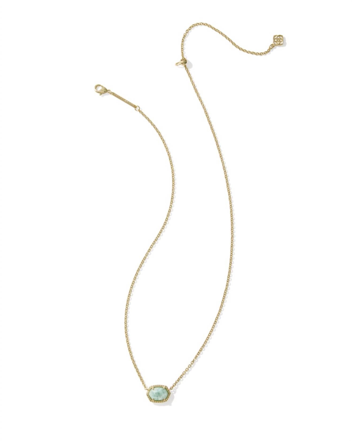 Kendra Scott Women's Daphne Frame Short Pendant Necklace in gold teal amazonite - women's jewelry - detail view