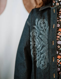 Antik Batik Eglantine Embroidered Jacket in indigo denim - women's jacket - view 5