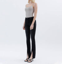 Flying Monkey - High Rise Slanted Slit Slim Bootcut Jeans