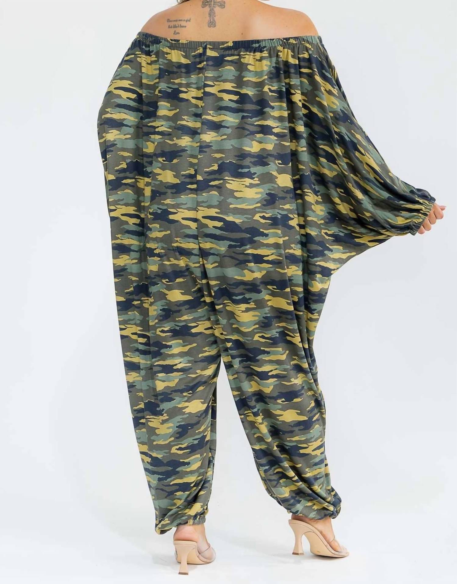 Karen T Design - Long Sleeve Harem Jumpsuit - Plus