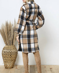 Blue B - Neive Plaid Tie Front Shacket