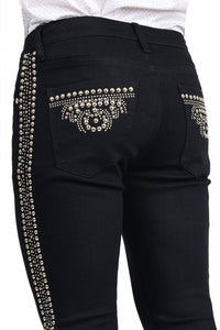 Barabas - Bad Boy Studded Slim Fit Jeans